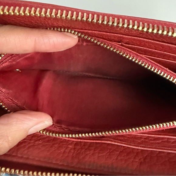 AUTHENTIC Prada Red Leather Zip Around Wallet - Picture 7 of 9